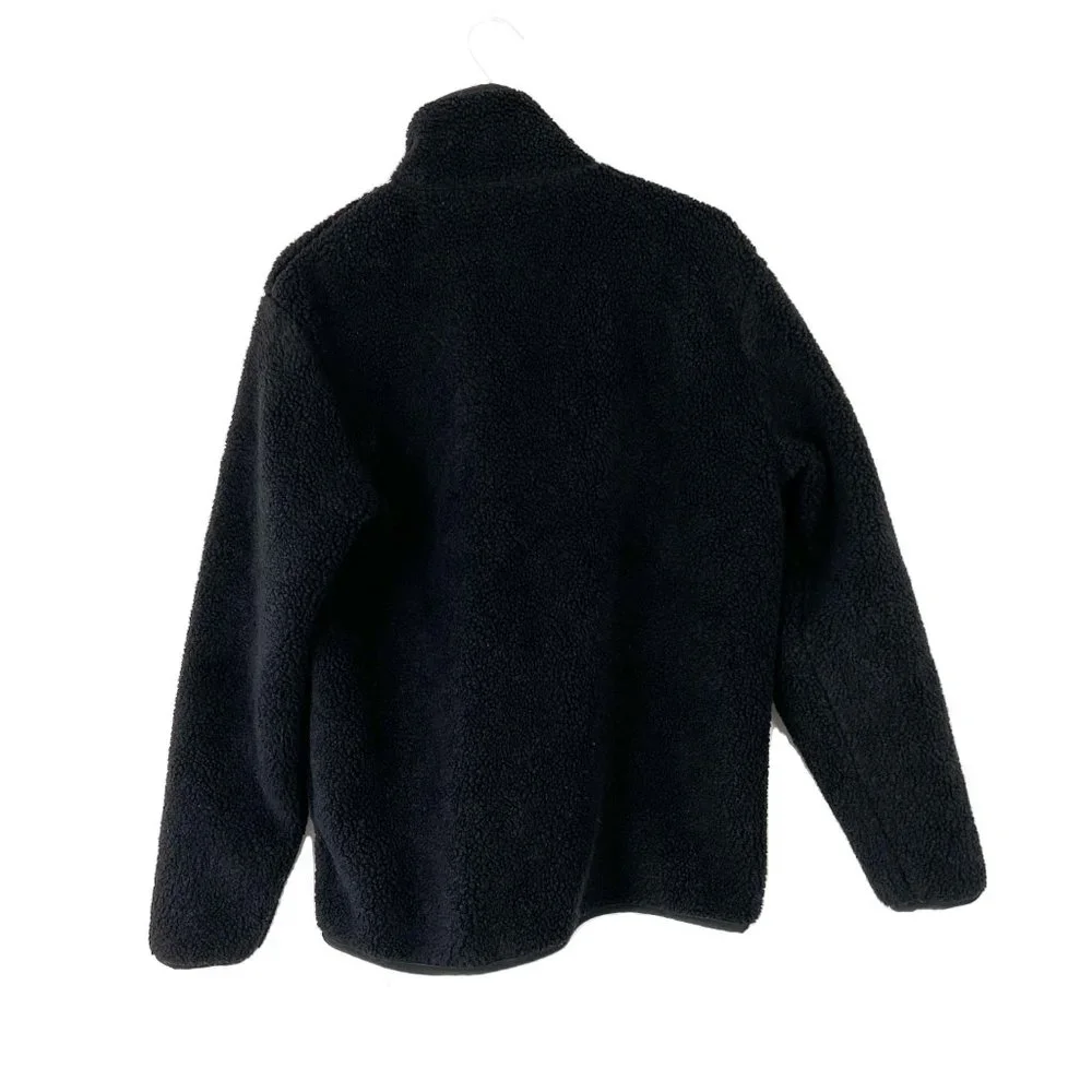 Theory Glacial Fleece Jacket Full Zip Black Size Medium M - Picture 9 of 16
